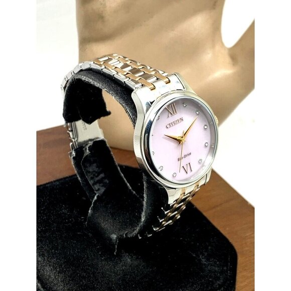Citizen Women's Watch EM0897-51Y Eco Drive Mother of Pearl Dial Two Tone… - Picture 2 of 13